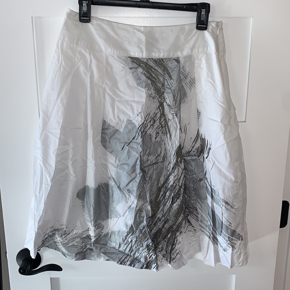 White skirt knee length, flowy summer work 4